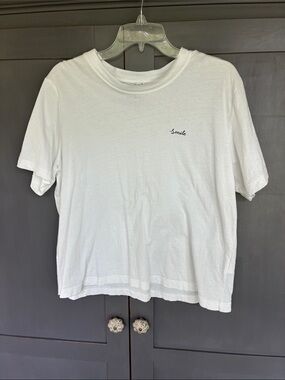 H&M White Divided Basic Crewneck T-Shirt
